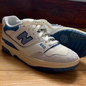 New Balance 550 White and Blue Sneakers